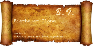 Bierbauer Ilona névjegykártya